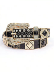 Solid Studded Pu Leather Belt