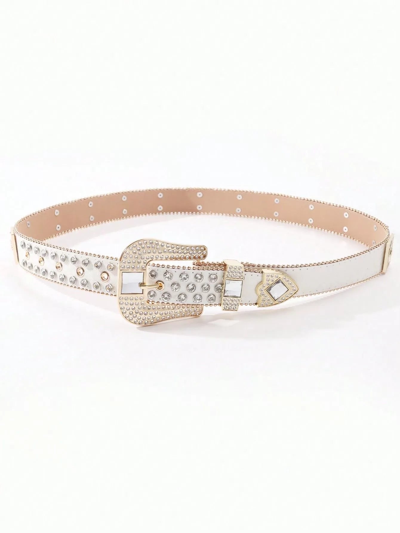 Solid Studded Pu Leather Belt