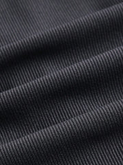 Solid Ribbed Knit Button Front Scoop Crop T-shirt 