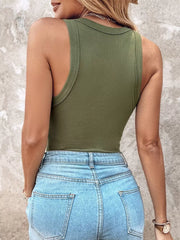 Solid Round Neck Regular Tank