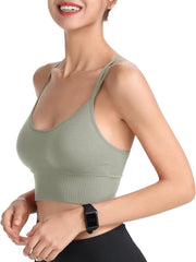Solid Crossback Fitness Sports Bra Cami