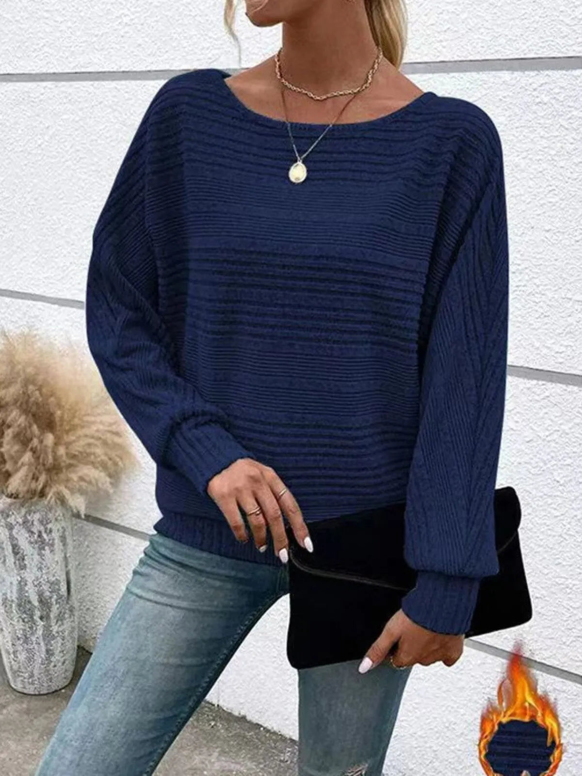 Solid Round Neck Casual Crew Neck Batwing SleeveT-shirt for Daily Wear