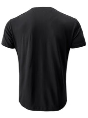 Solid Round Neck Cotton Blend Regular T-shirt