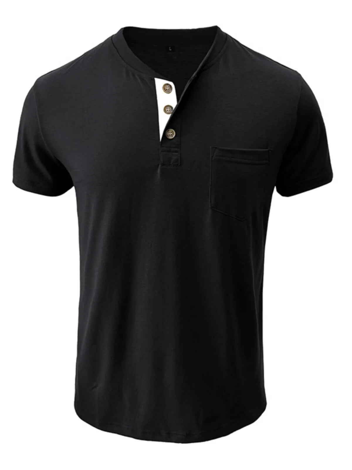 Solid Round Neck Cotton Blend Regular T-shirt