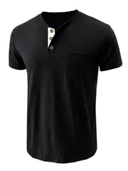 Solid Round Neck Cotton Blend Regular T-shirt