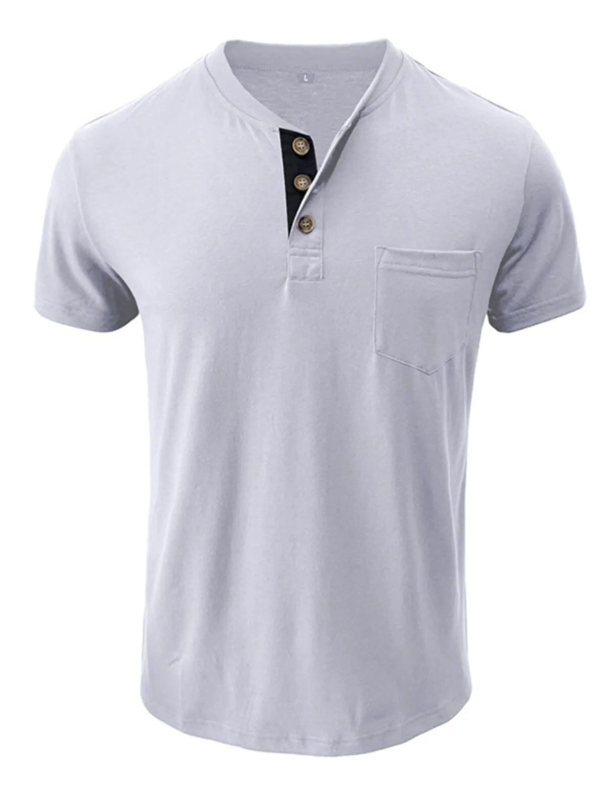 Solid Round Neck Cotton Blend Regular T-shirt