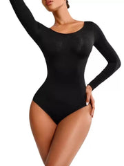 Solid Round Neck High Rise Bodysuits