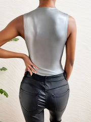Solid Round Neck High Rise Bodysuits