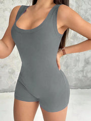 Sexy Catsuit Ribbed Sports High Rise  Bodysuits