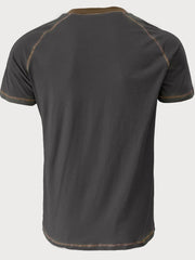Solid Round Neck Cotton Blend Regular T-shirt