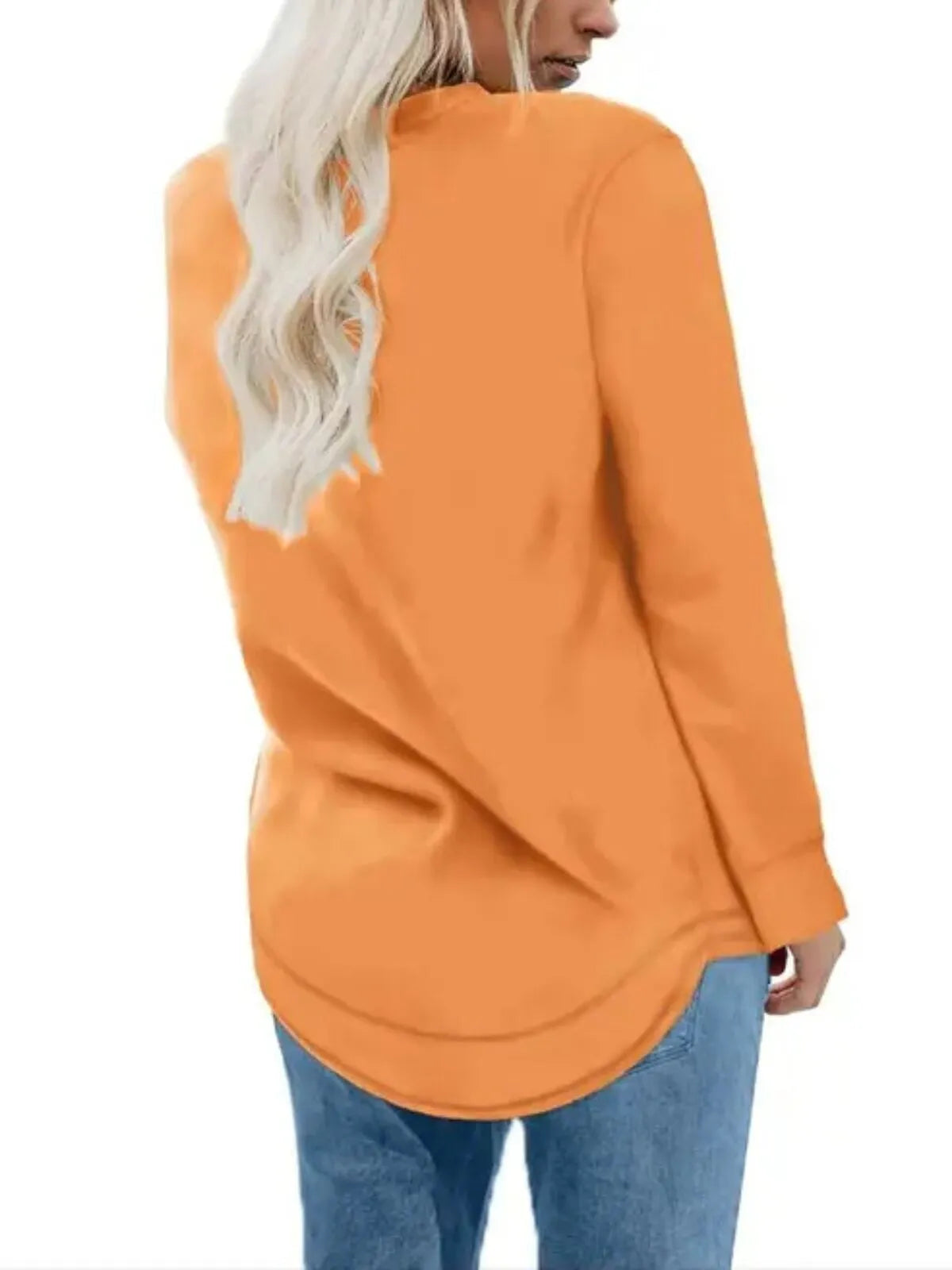 Solid Round Neck Tunic Sweatshirt for Leggings Fall Fashion