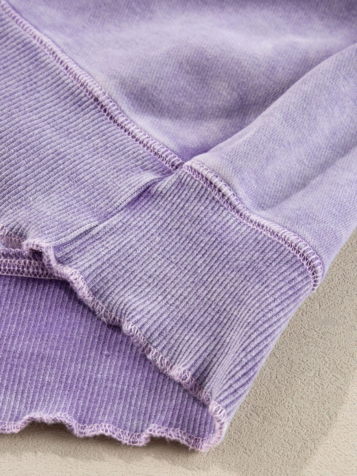 Solid Round Neck Cotton Waffle Knit Pullover Sweatshirt for Daily Leisure