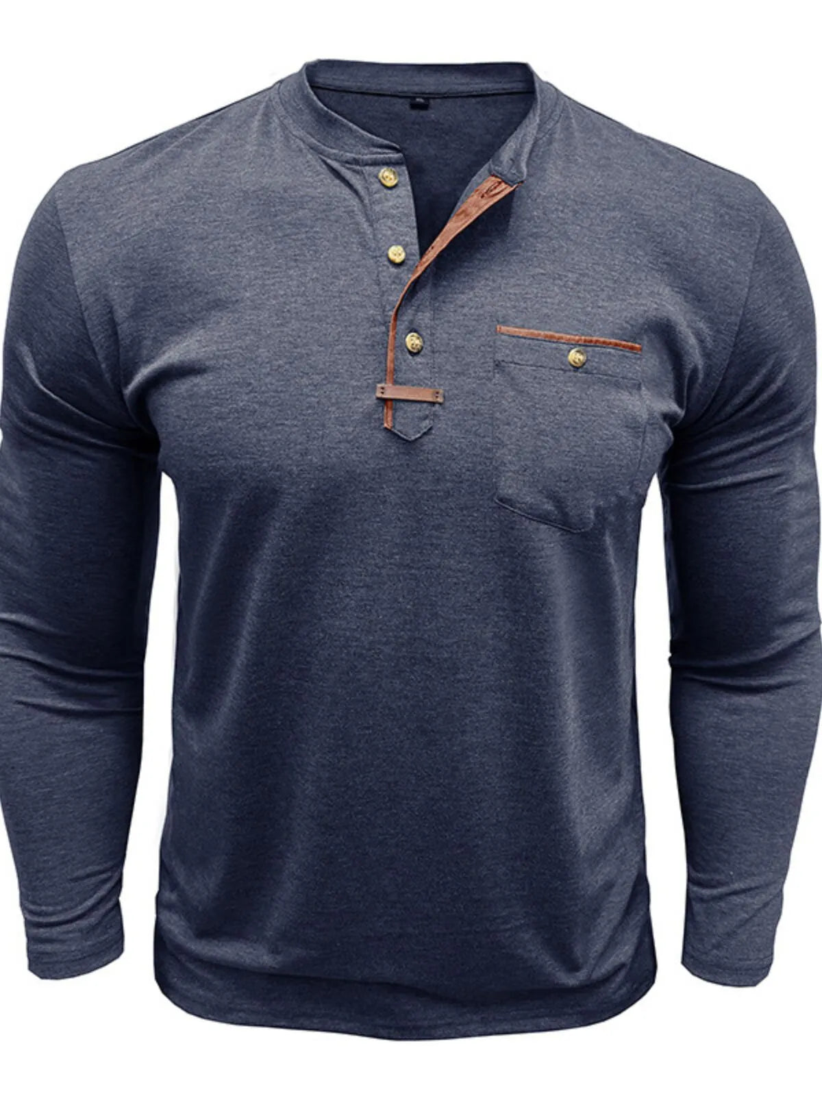 Casual Solid Henley T-shirt