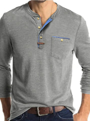 Casual Solid Henley T-shirt