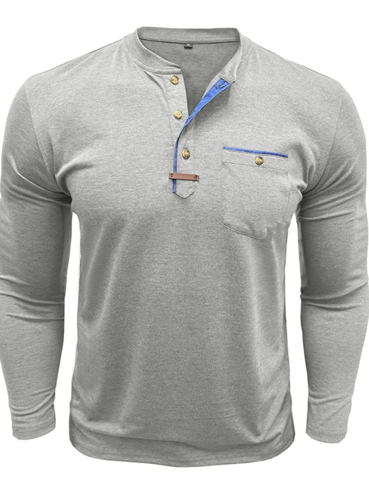 Casual Solid Henley T-shirt