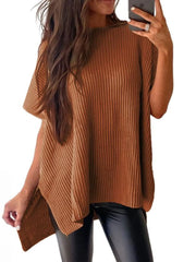 Solid Round Neck Drop Shoulder Loose Fit T-shirt