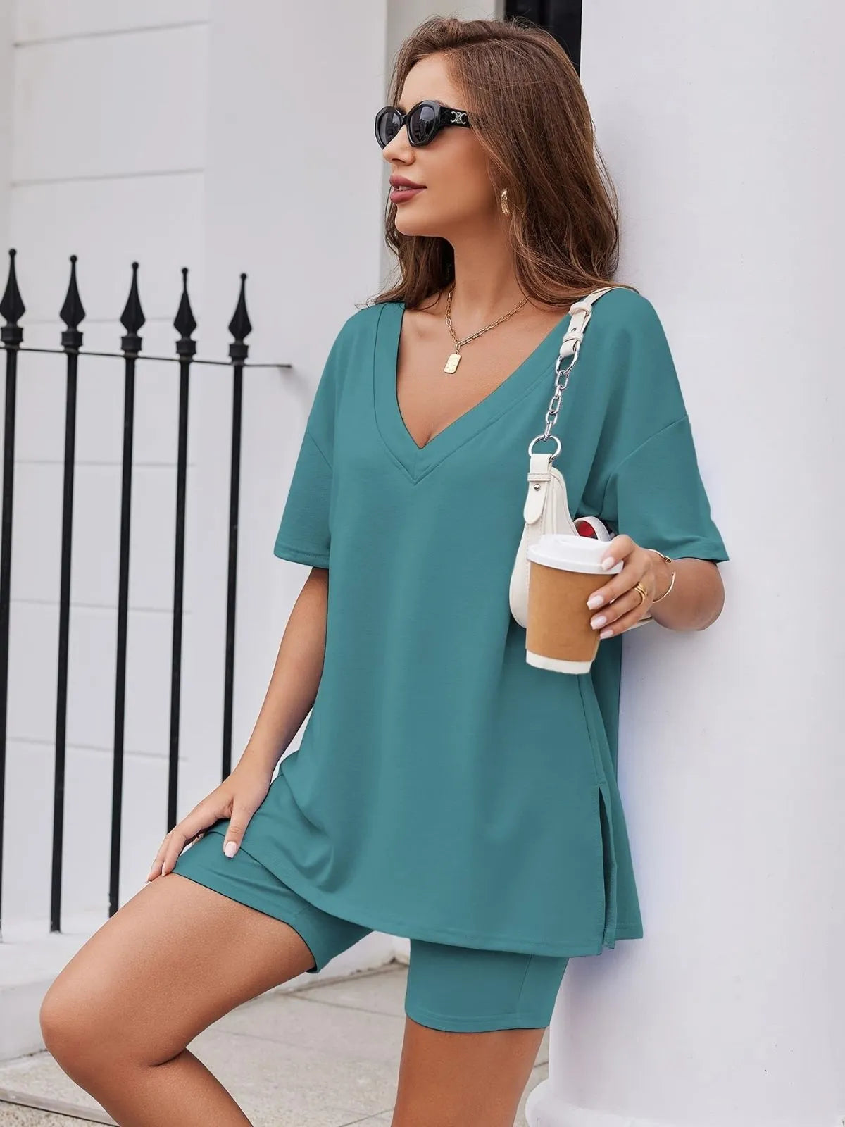 Comfy Breathable Fabric Oversized S-XXL Tracksuit Shorts Set