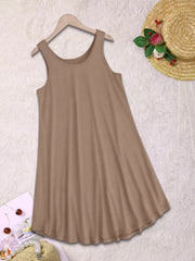 Solid Round Neck Tank Nightgown