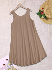 Solid Round Neck Tank Nightgown