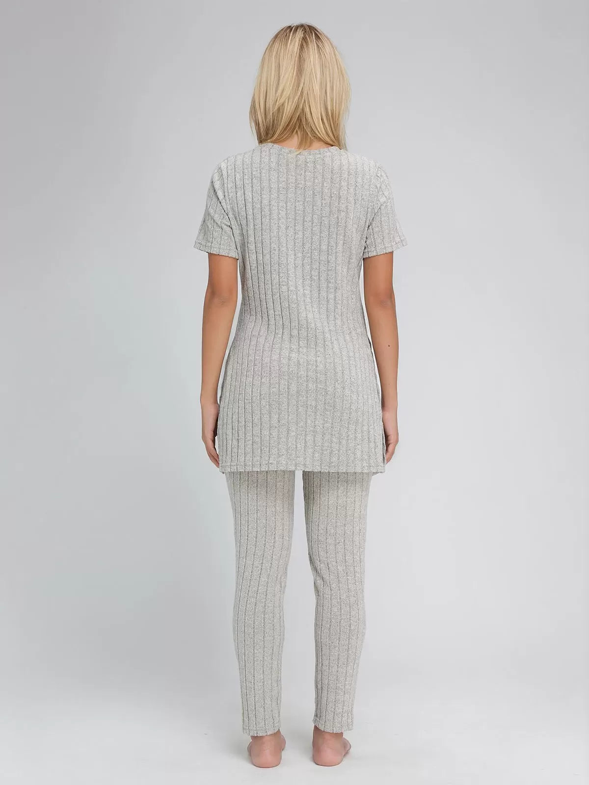 Solid Round Neck Top & Solid Pants