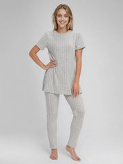Solid Round Neck Top & Solid Pants