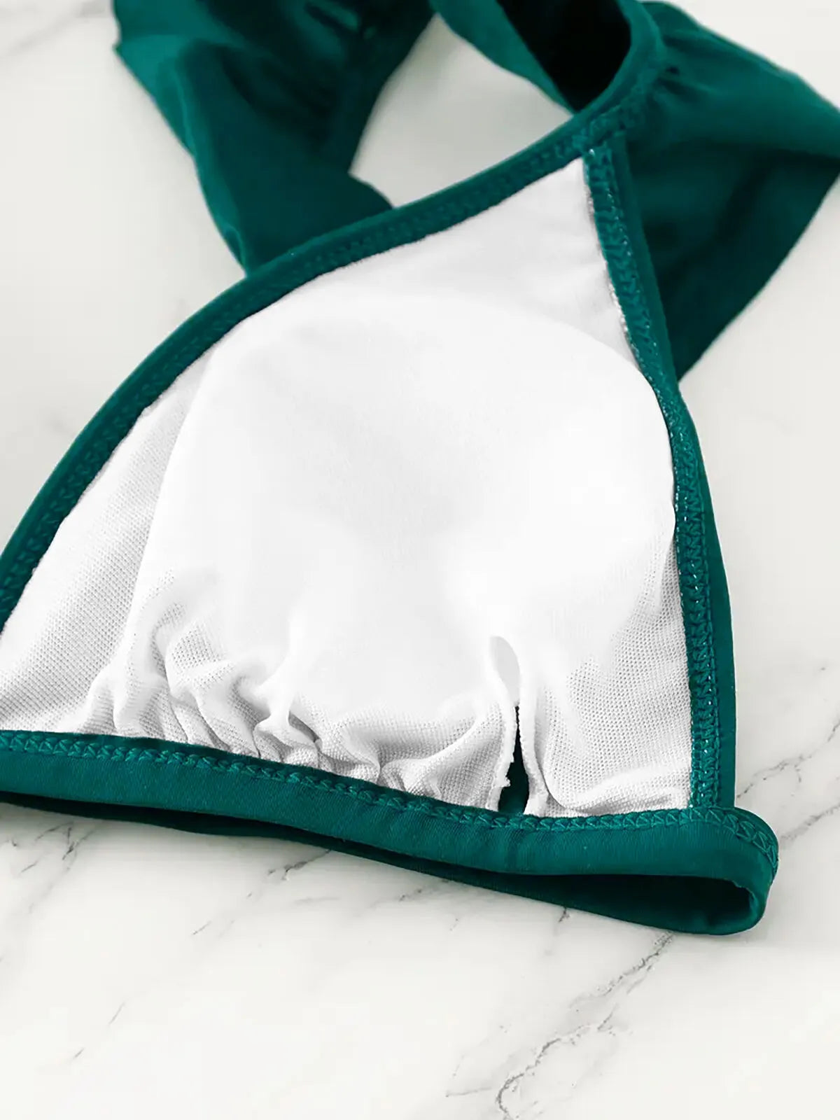 Solid Ruffles Spaghetti Strap Bikini