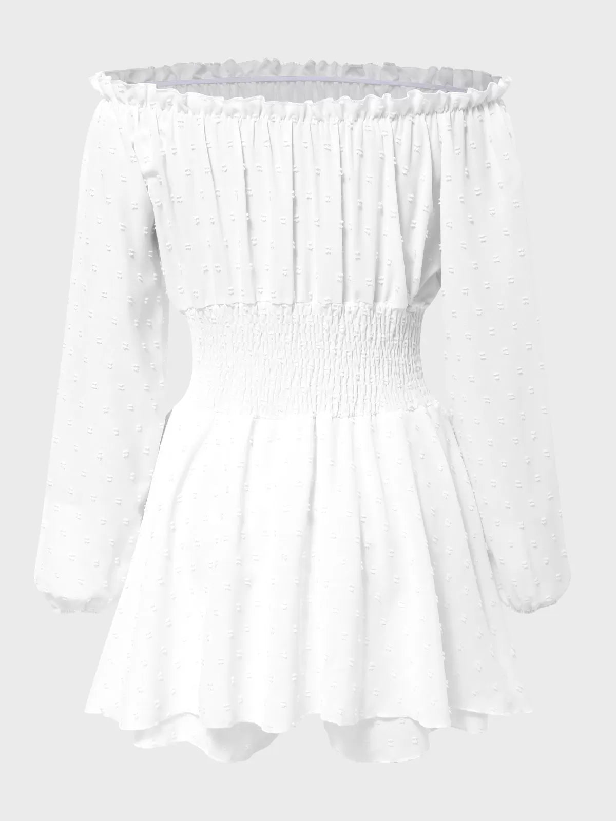 Solid Ruffles Off Shoulder Skater Dress