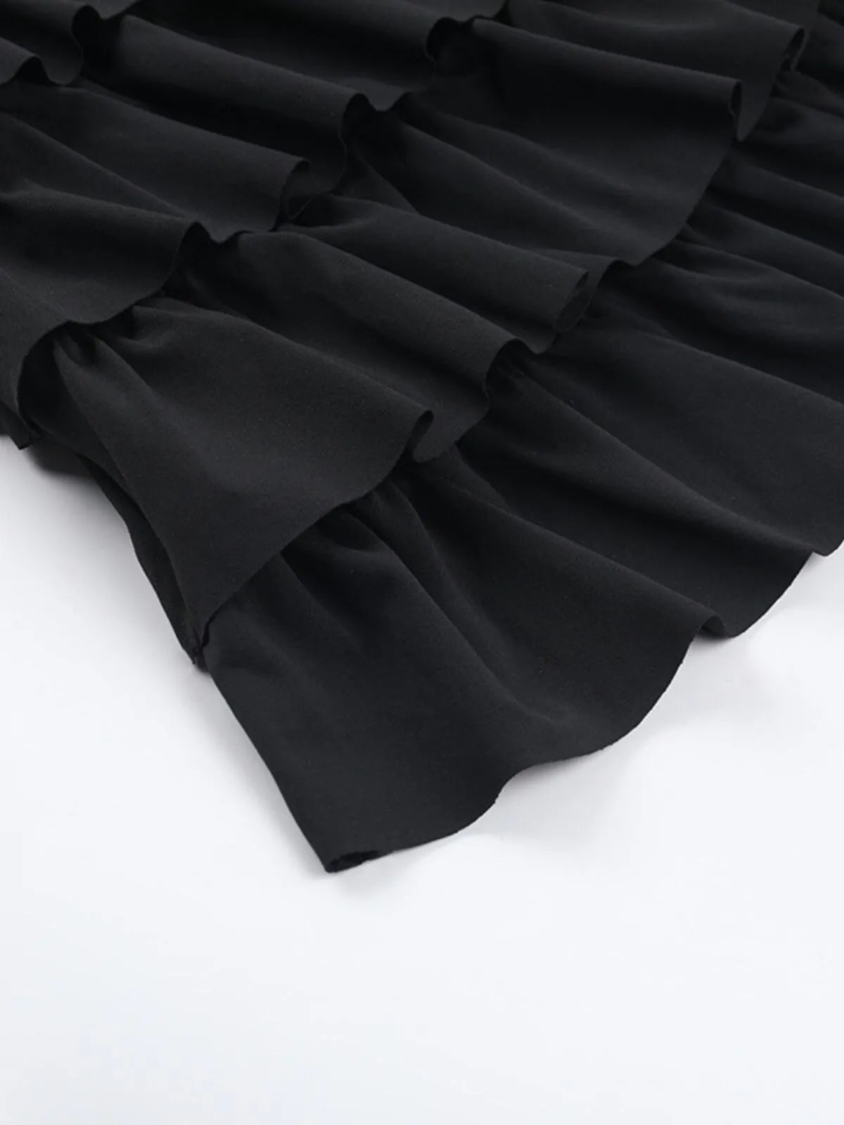 Solid Sexy Party Club Layer Trim Ruffles Strapless A Line Tiered Dress