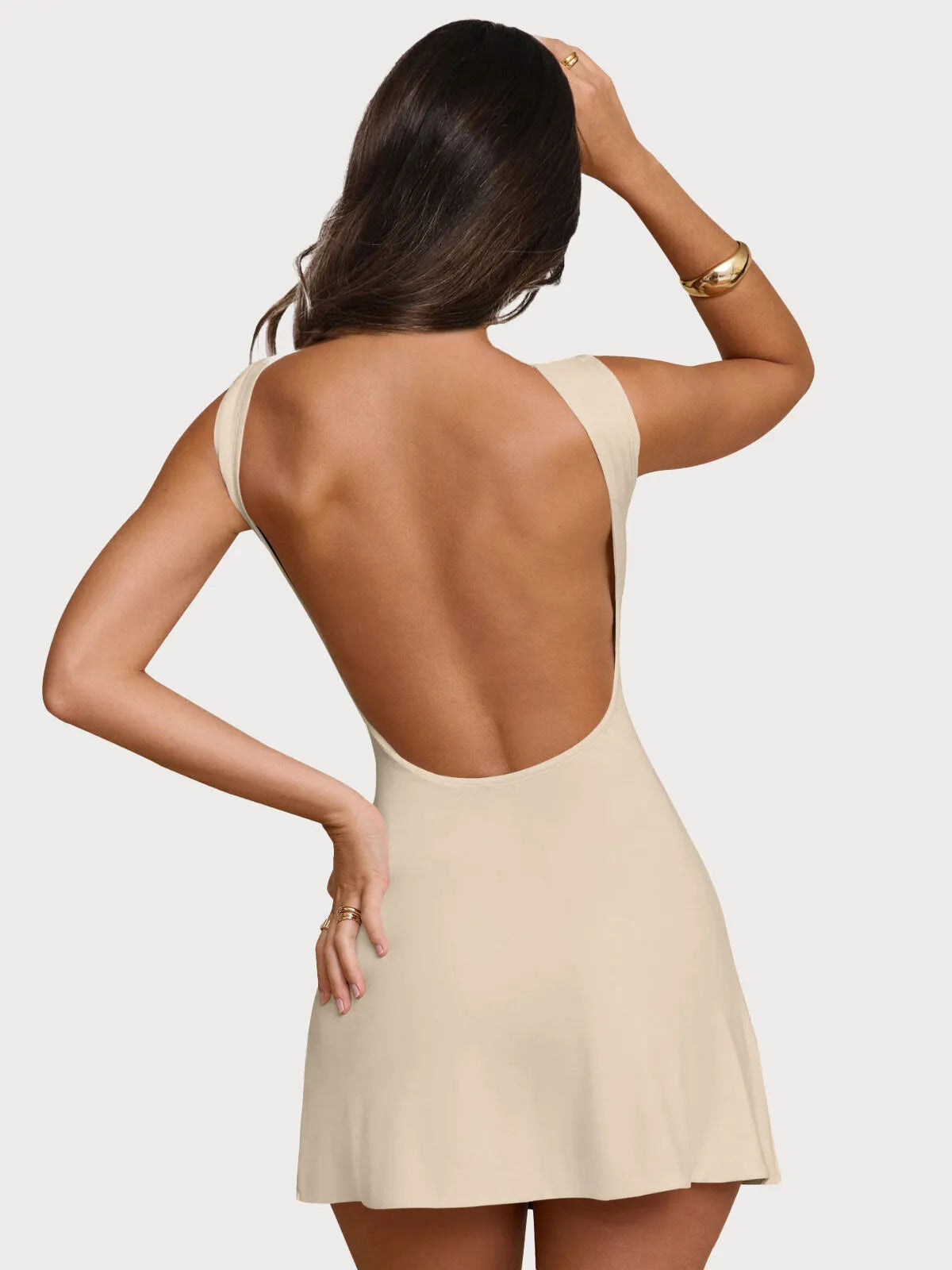 Solid Sexy Date Backless Charming A-line Dress