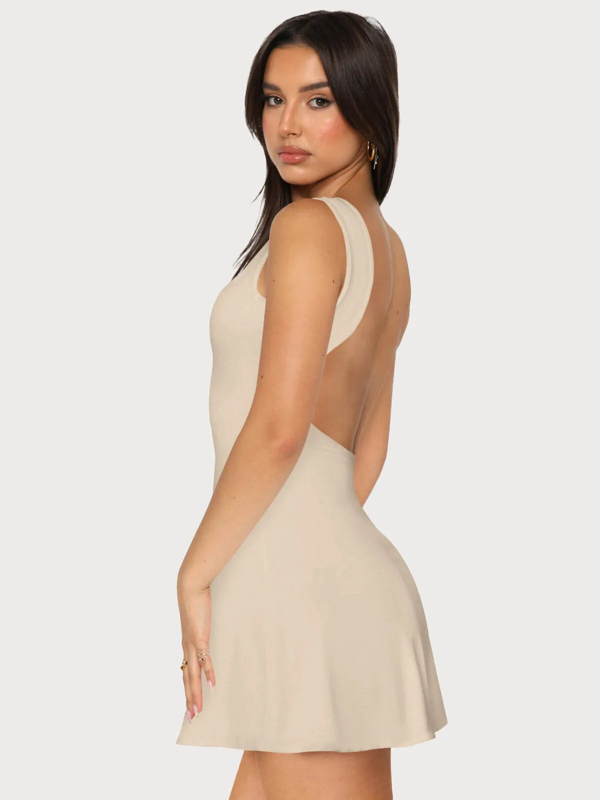 Solid Sexy Date Backless Charming A-line Dress