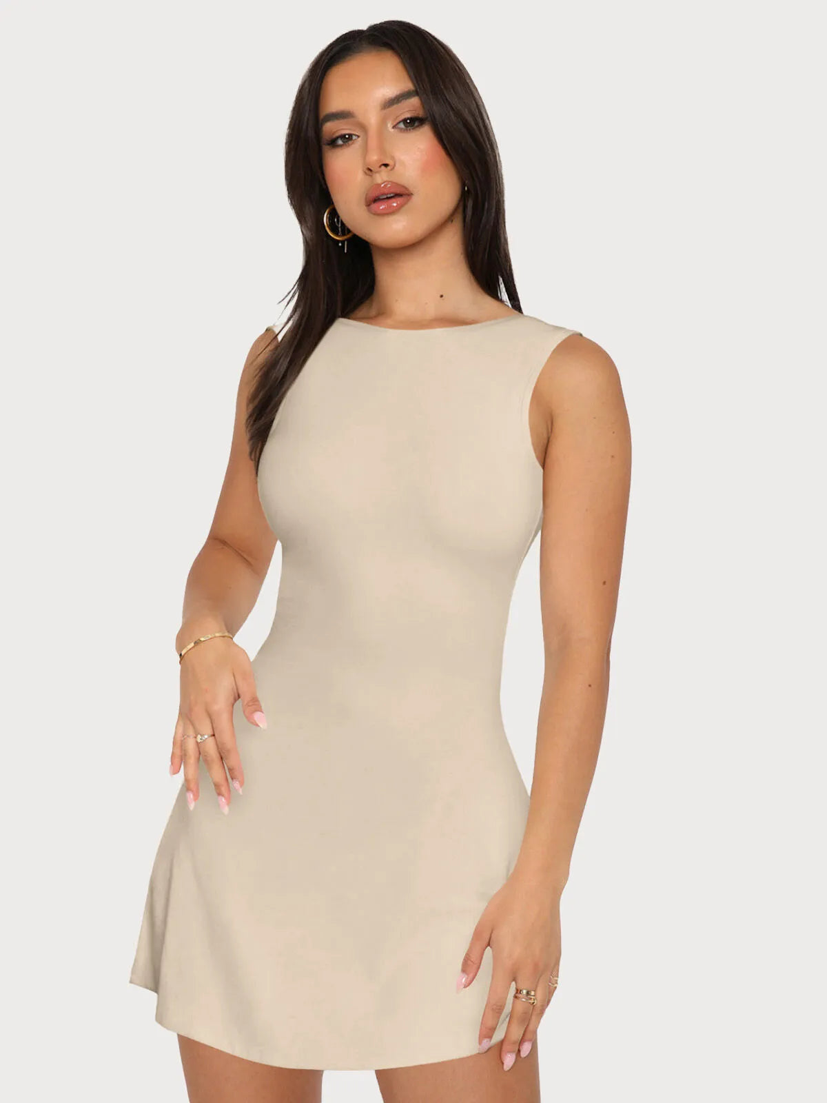 Solid Sexy Date Backless Charming A-line Dress