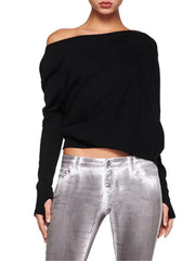 Solid Slashed Tiered Sleeve Extra-long Sleeve T-shirt