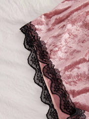 Solid Spaghetti Strap Lace Cami & Solid Shorts