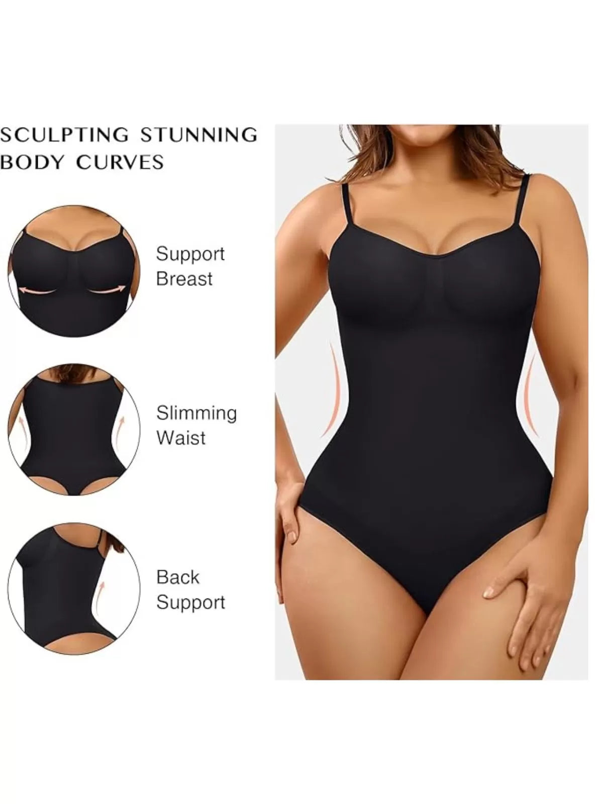 Comfort Seamless Thong Spaghetti Strap High Rise Bodysuit