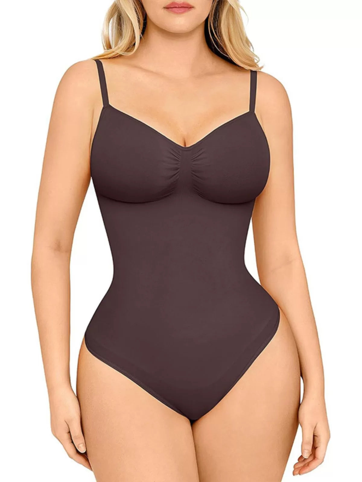 Comfort Seamless Thong Spaghetti Strap High Rise Bodysuit