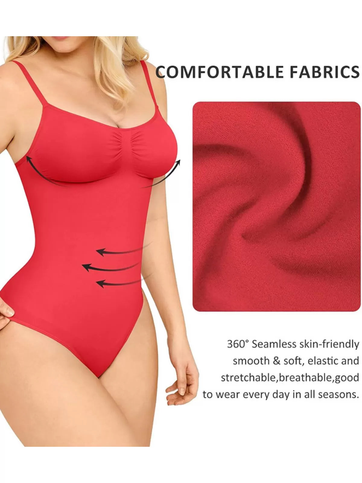 Comfort Seamless Thong Spaghetti Strap High Rise Bodysuit