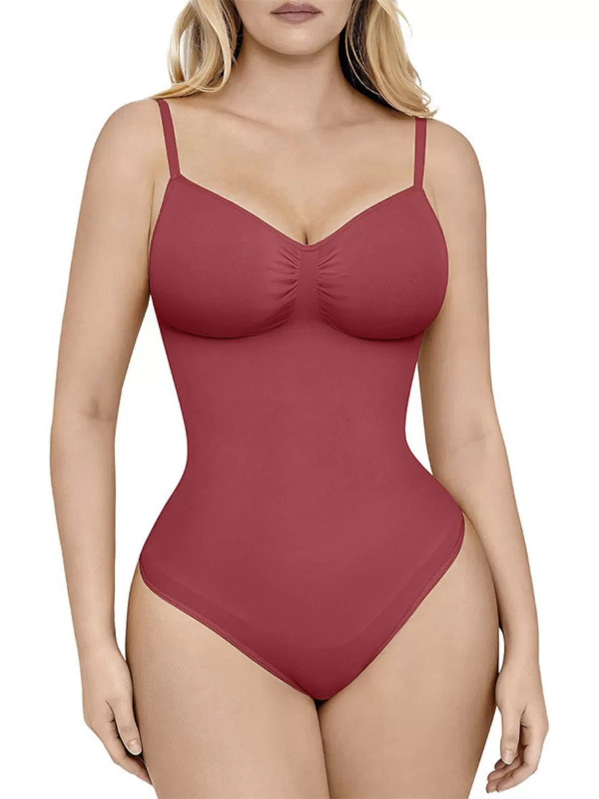Comfort Seamless Thong Spaghetti Strap High Rise Bodysuit