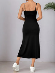 Solid Split Spaghetti Strap Slit Dress