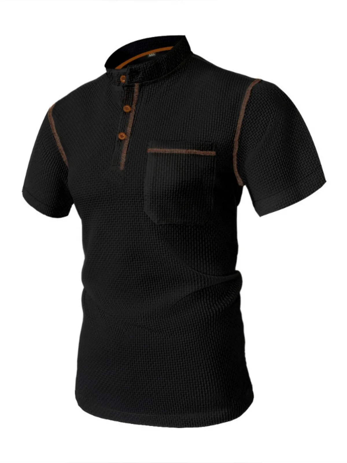 Solid Stand Collar Pique Regular Polo