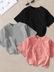 3-Pack Solid Star Round Neck Short Sleeve T-shirt