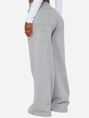 Street Wear Heather Grey Cross Over Lounge High Rise Pants