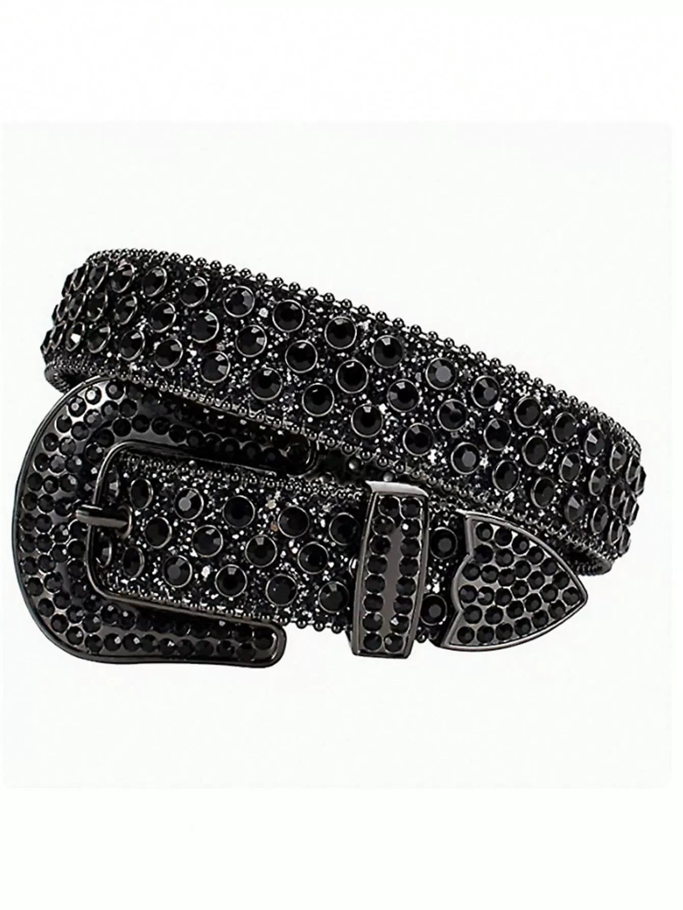 Solid Studded Pu Leather Belt