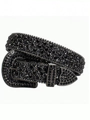 Solid Studded Pu Leather Belt