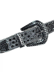 Solid Studded Pu Leather Belt