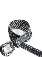 Solid Studded Pu Leather Belt