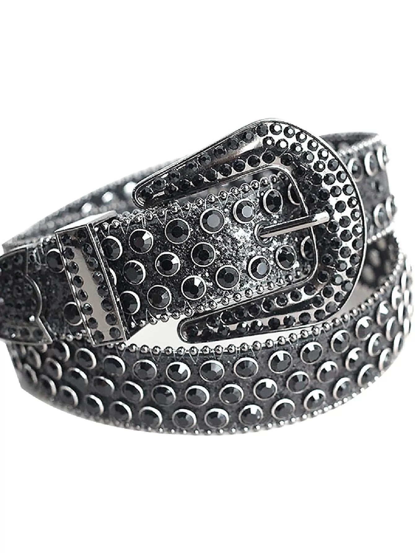 Solid Studded Pu Leather Belt