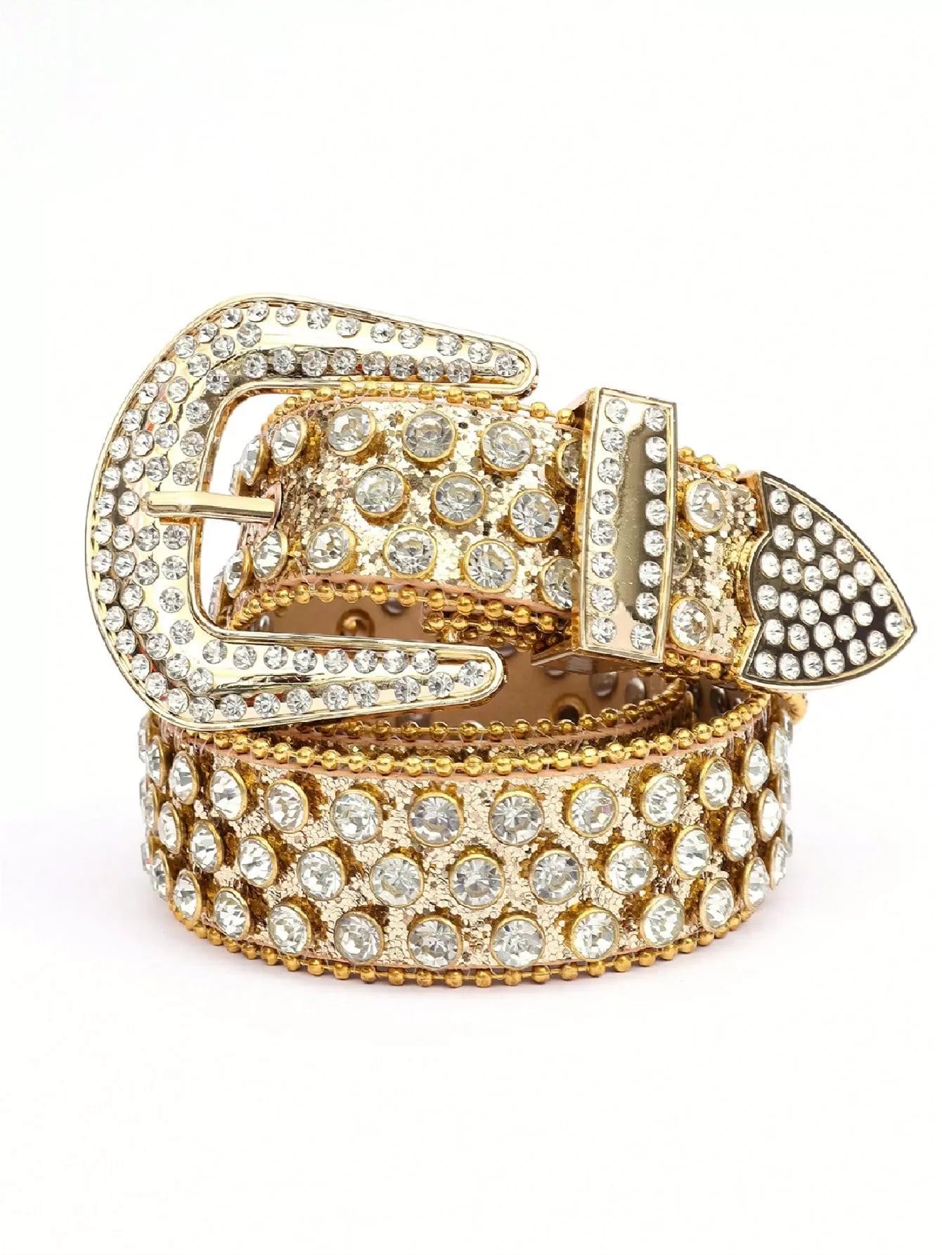 Solid Studded Pu Leather Belt