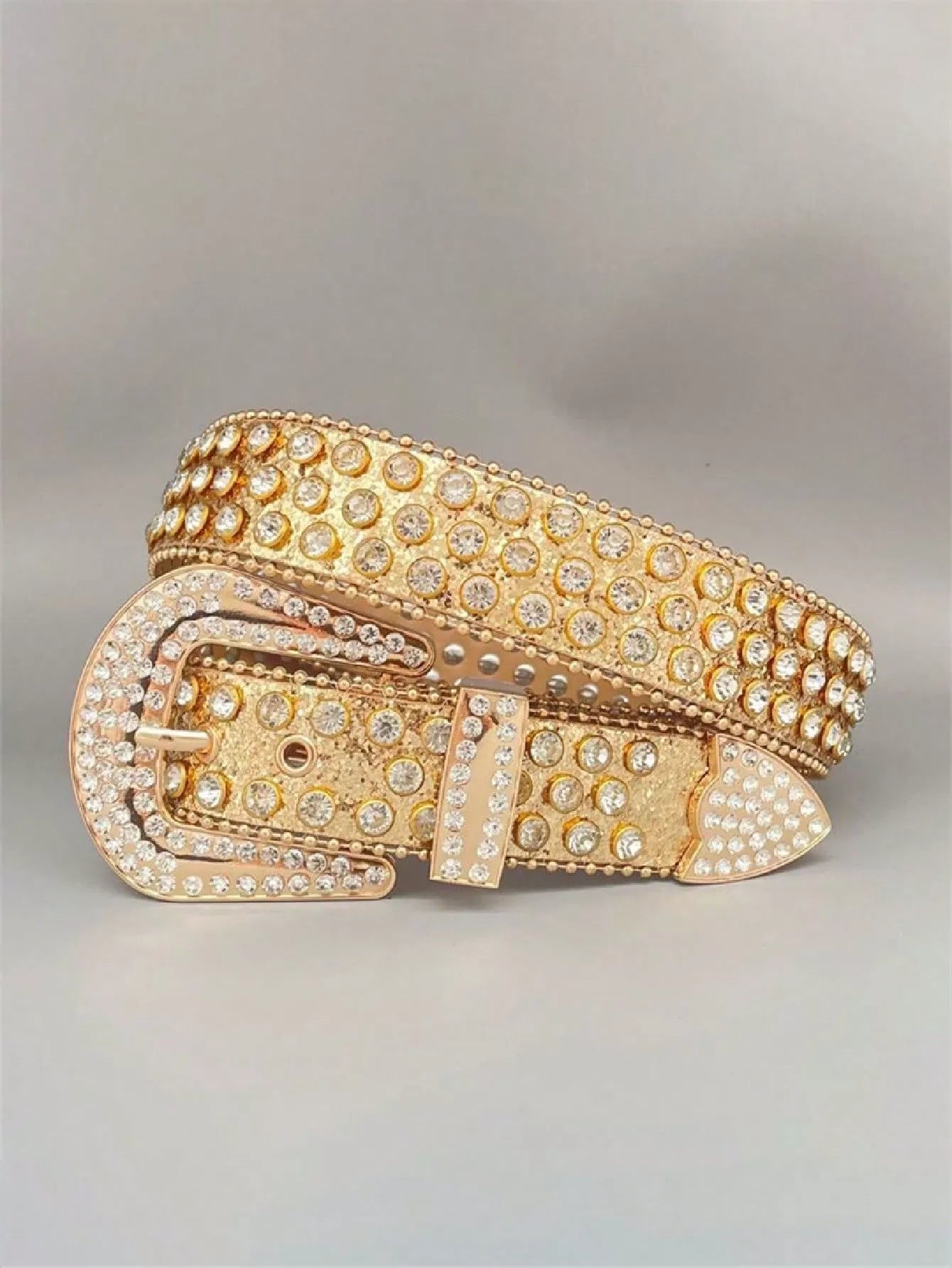 Solid Studded Pu Leather Belt