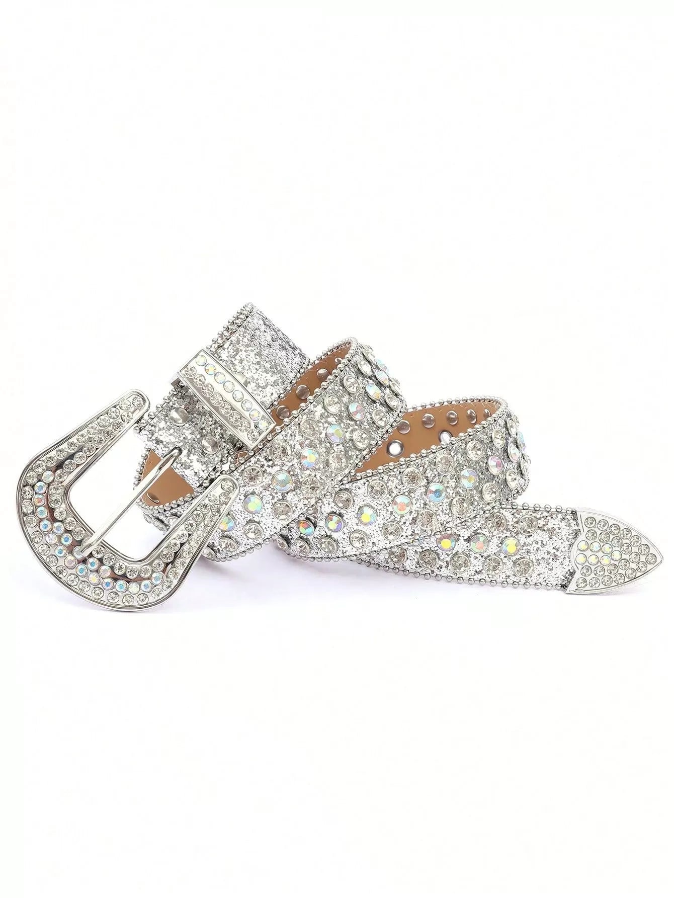 Solid Studded Pu Leather Belt