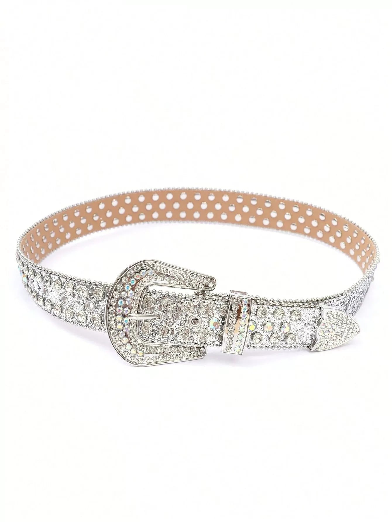 Solid Studded Pu Leather Belt